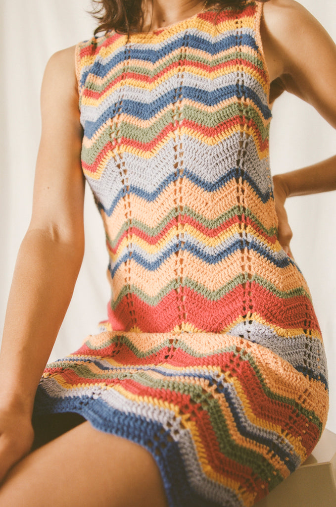 all that remains crochet dress All That Remains Zephyr Crochet Mini Dress - Multi